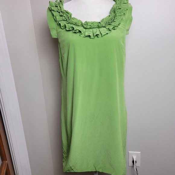 Tibi New York Silk Dress Size 8 Green - Picture 1 of 14